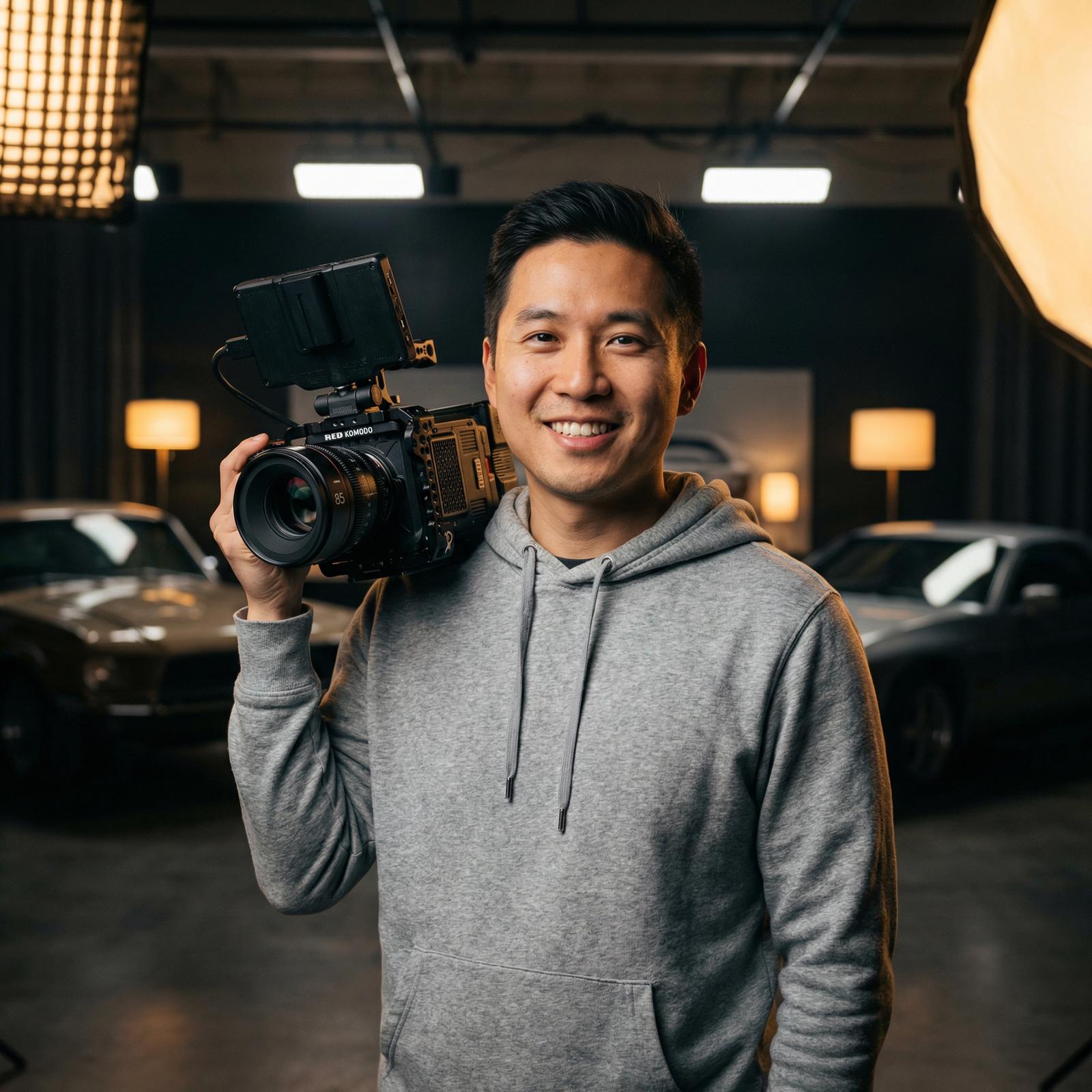 户外露出修车改装视频摄影师